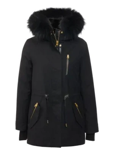 Shop Mackage Chara Fur-lined Hooded Parka In Black