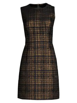 tahari black and gold dress