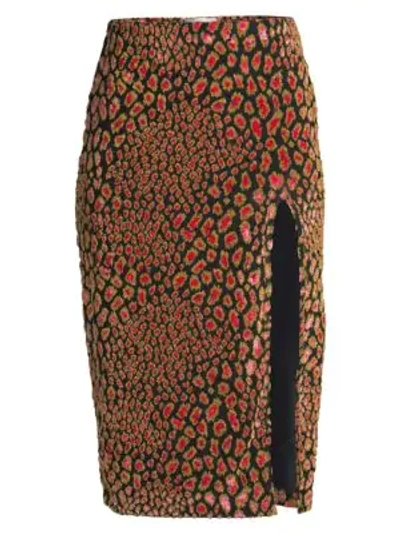 Shop Caroline Constas Fil Coupe Pencil Skirt In Fuchsia