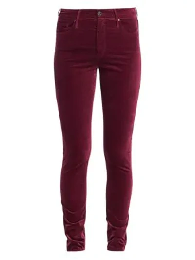 Shop Ag Farrah High Rise Skinny Velvet Pants In Gooseberry