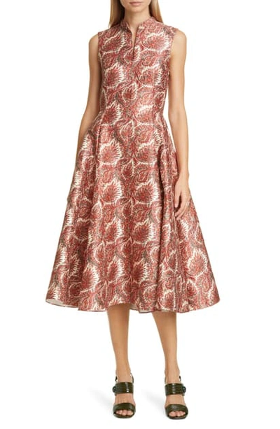 Shop Adam Lippes Paisley Jacquard Fit & Flare Dress In Cream Paisley