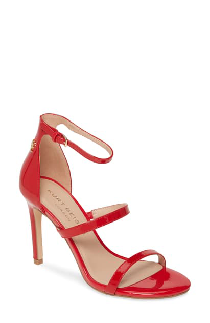 red patent strappy heels
