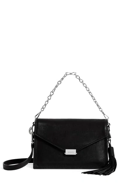 Shop Allsaints Miki Leather Shoulder Bag In Black