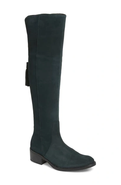 Shop Toni Pons Tripoli Over The Knee Tassel Boot In Navy Suede