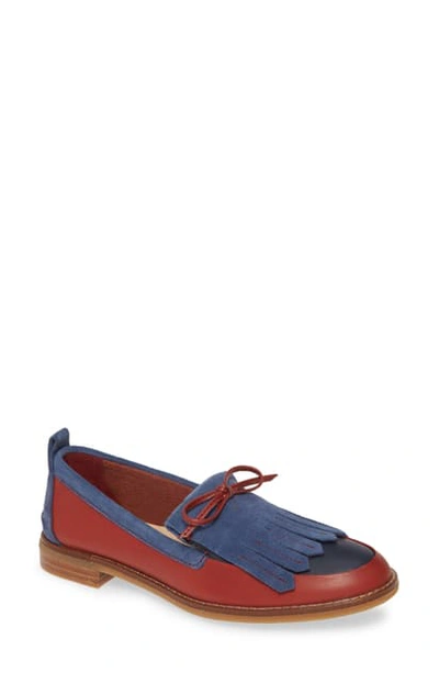 Shop Sperry Seaport Kiltie Loafer In Wine/ Navy Leather