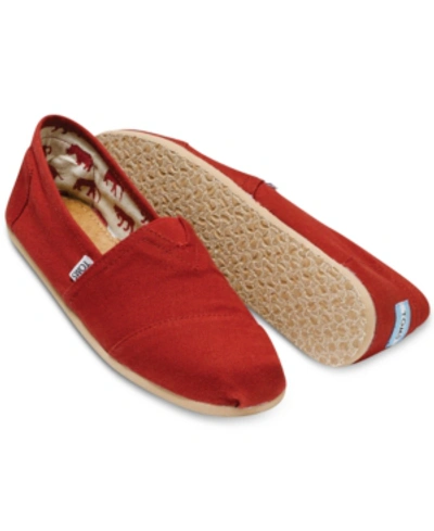 Shop Toms Men's Alpargata Canvas Loafers Men's Shoes In Red