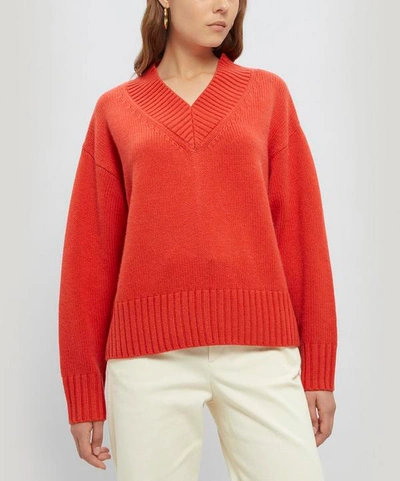 Shop Joseph Long-sleeved Cashmere Wool Jumper In Orange