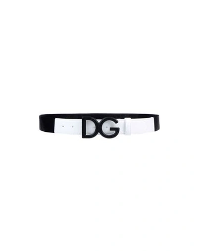 Shop Dolce & Gabbana Man Belt White Size 39.5 Nylon, Calfskin