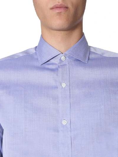 Shop Z Zegna Slim Fit Shirt In Blu