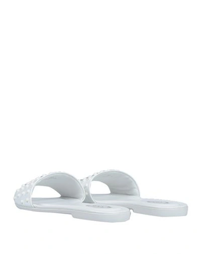 Shop Tod's Woman Sandals White Size 5.5 Soft Leather, Textile Fibers