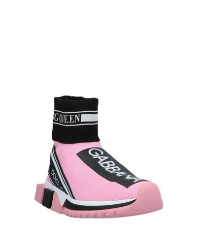 Dolce & Gabbana Sorrento Pink Stretch Jersey Hi- Top Slip-ons In Pink