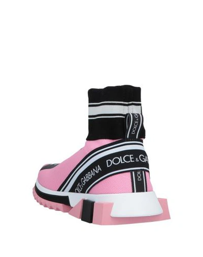 Dolce & Gabbana Sorrento Pink Stretch Jersey Hi- Top Slip-ons In Pink