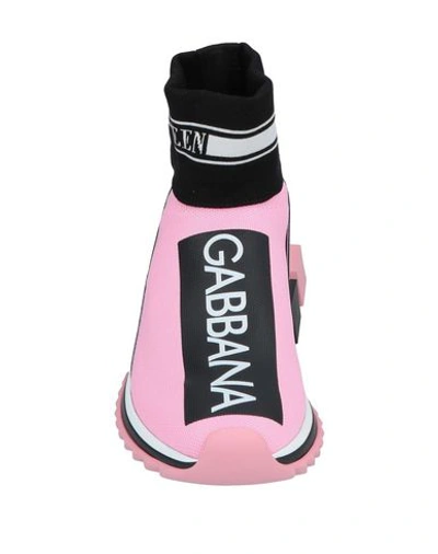 Dolce & Gabbana Sorrento Pink Stretch Jersey Hi- Top Slip-ons In Pink