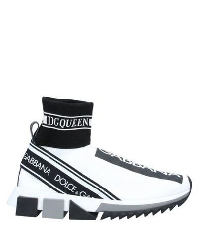 Shop Dolce & Gabbana Woman Sneakers White Size 5 Textile Fibers, Cotton, Silk, Elastane