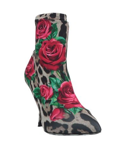 Dolce & Gabbana Printed Stretch-jersey Sock Boots In Beige