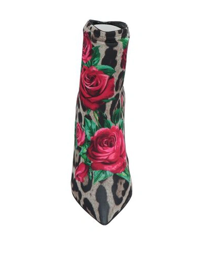 Shop Dolce & Gabbana Woman Ankle Boots Beige Size 6 Textile Fibers