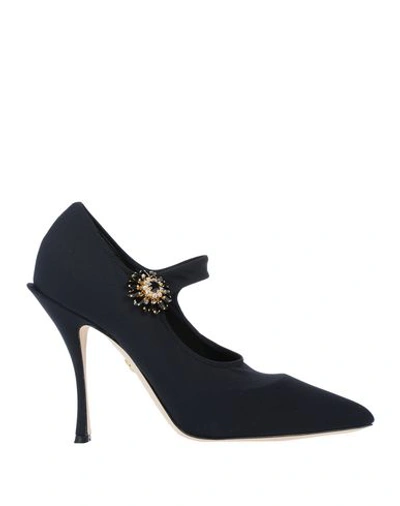 Dolce & Gabbana Black Socks Stretch Crystal Pumps Shoes In Black