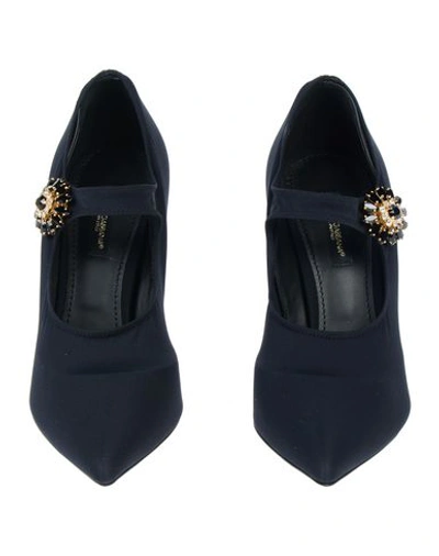 Dolce & Gabbana Black Socks Stretch Crystal Pumps Shoes In Black