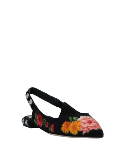 Shop Dolce & Gabbana Woman Ballet Flats Black Size 5.5 Viscose, Goat Skin