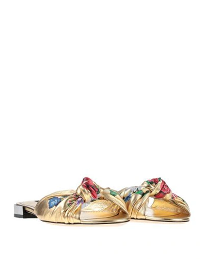 Shop Dolce & Gabbana Woman Sandals Gold Size 5 Soft Leather