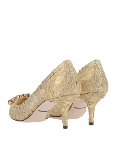 Dolce & Gabbana Rainbow Lace 60mm Brooch-detail Pumps In Gold