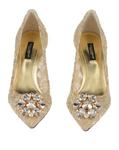 Dolce & Gabbana Rainbow Lace 60mm Brooch-detail Pumps In Gold
