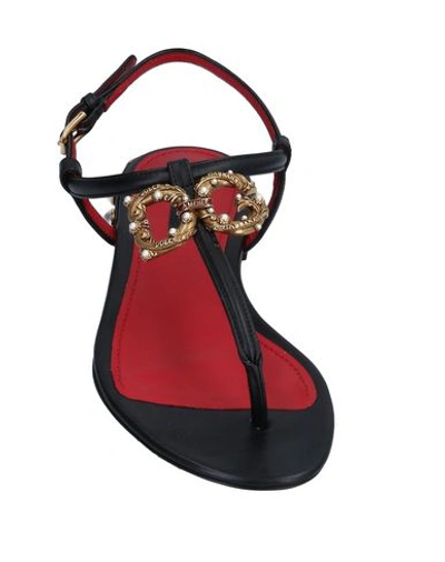 Dolce & Gabbana Toe Strap Sandals In Black