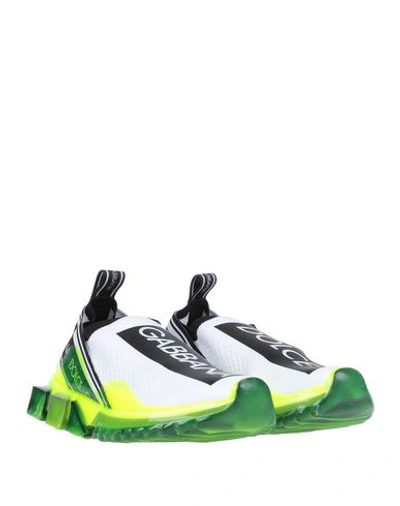 Dolce & Gabbana Logo-print Stretch-knit Slip-on Sneakers In Green