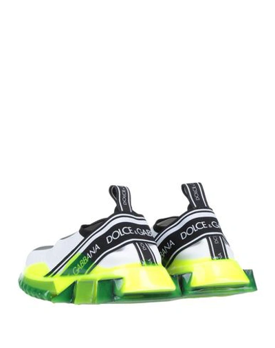 Dolce & Gabbana Logo-print Stretch-knit Slip-on Sneakers In Green