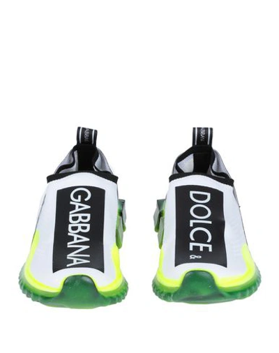 Dolce & Gabbana Logo-print Stretch-knit Slip-on Sneakers In Green