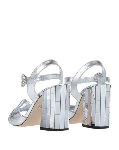 Shop Dolce & Gabbana Woman Sandals Silver Size 6 Lambskin