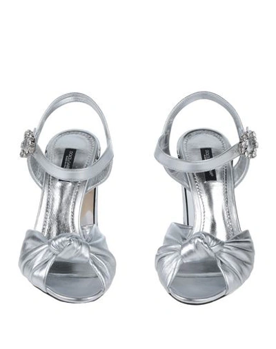 Shop Dolce & Gabbana Woman Sandals Silver Size 7 Lambskin