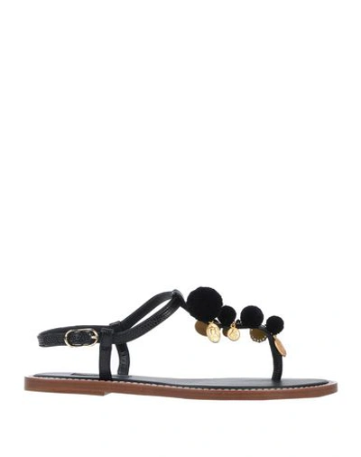 Shop Dolce & Gabbana Woman Sandals Black Size 7 Soft Leather