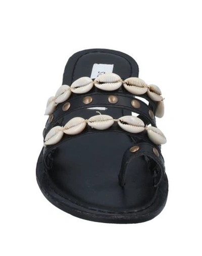 Shop Steve Madden Woman Thong Sandal Black Size 8 Soft Leather