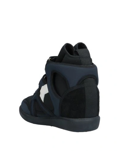 Shop Isabel Marant Woman Sneakers Midnight Blue Size 6 Calfskin, Polyamide, Elastane