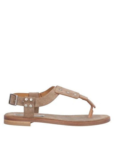 Shop Alberto Fermani Flip Flops In Khaki