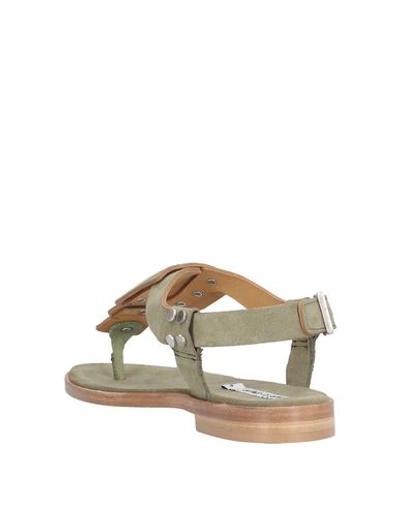 Shop Alberto Fermani Toe Strap Sandals In Military Green