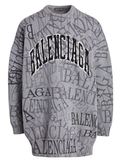 Shop Balenciaga Logo Sweatshirt In Grey