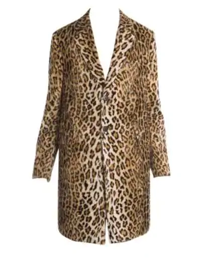 Shop Versace Cheetah-print Faux-fur Long Coat In Leopard Multi