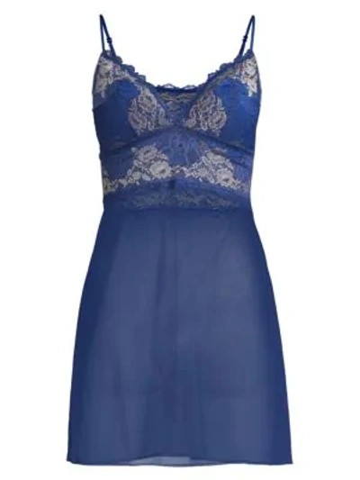 Shop Wacoal Europe Lace Perfection Chemise In Sapphire
