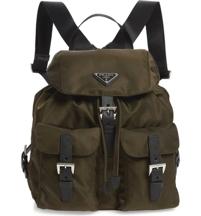 Shop Prada Medium Nylon Backpack In Mimetico