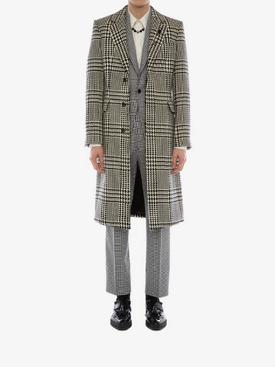 Shop Alexander Mcqueen Exploded Dogtooth Coat In Ivory/black