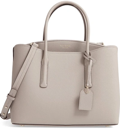 Shop Kate Spade Large Margaux Leather Satchel In True Taupe