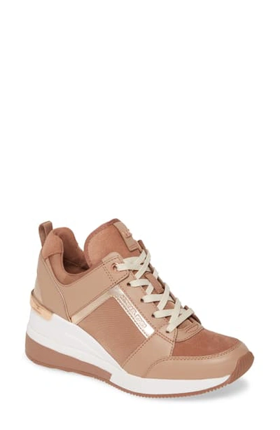 Shop Michael Michael Kors Georgie Wedge Sneaker In Tuscan Rose Multi