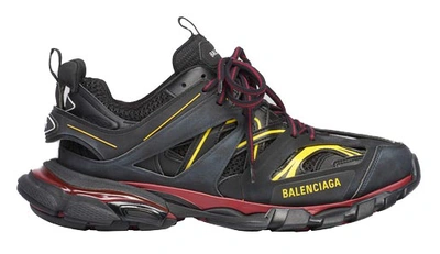 Pre-owned Balenciaga Track Trainers Black Bordeaux In Black/red