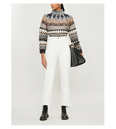 Shop Stella Mccartney Straight High-rise Jeans In White