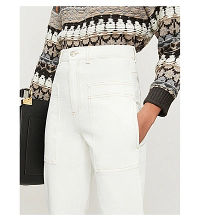 Shop Stella Mccartney Straight High-rise Jeans In White