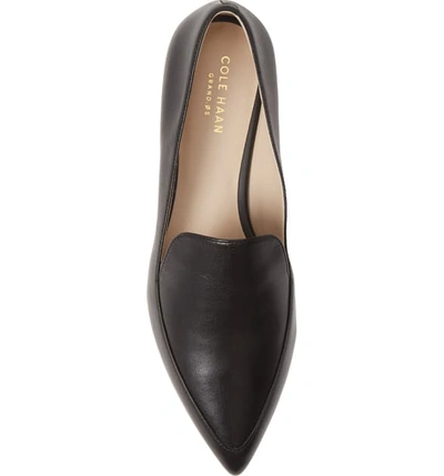Shop Cole Haan Brie Skimmer Flat In Black Leather