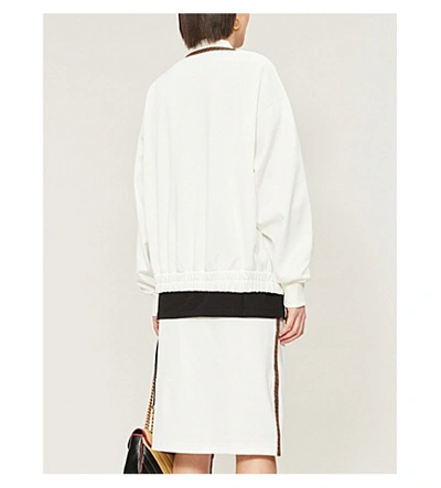 Shop Gucci V-neck Loose-fit Knitted Cardigan In Off White