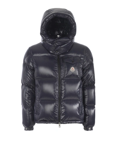 Shop Moncler Montbeliard Nylon Lacquer Puffer Jacket In Dark Blue